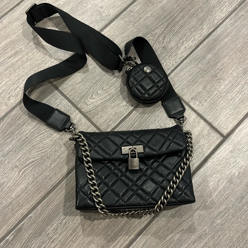 Kurt Geiger Black Quilted Crossbody Bag